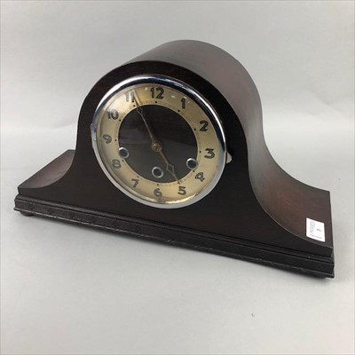 Lot 254 - A MAHOGANY CASED MANTEL CLOCK