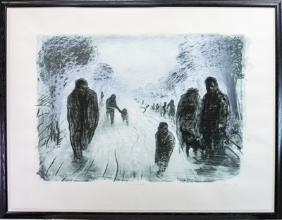 Lot 764 - ROAD TO ZENICA, A LITHOGRAPH BY PETER HOWSON