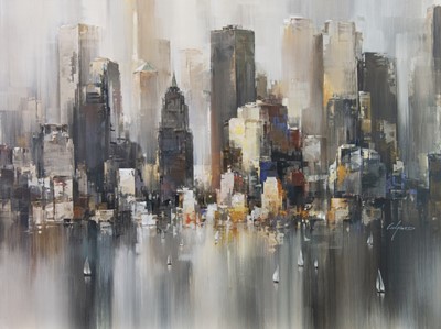 Lot 710 - GOOD MORNING, NYC, A GICLEE PRINT BY WILFRED LANG