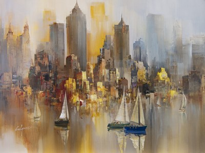 Lot 751 - NEW YORK SAILING, A GICLEE BY WILFRED LANG