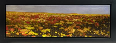 Lot 754 - A FIELD OF GOLD, A RESIN ON CANVAS BY AROO
