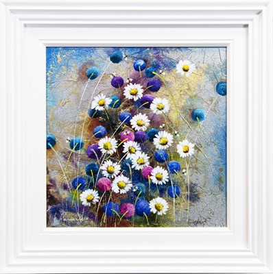 Lot 755 - DAISY VIEW, AN ACRYLIC BY ROZANNE BELL