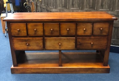 Lot 199 - A MODERN STAINED WOOD SIDEBOARD