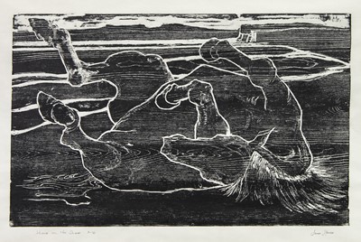 Lot 11 - HORSE ON THE SHORE, A WOODCUT BY JAMES SPENCE