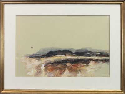 Lot 762 - QUIET EVENING, KINTYRE, A GOUACHE AND ACRYLIC BY GORDON HOPE WYLLIE