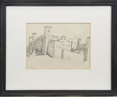 Lot 232 - ARCHITECTURAL STUDY, A PENCIL SKETCH BY ALEXANDER GRAHAM MUNRO