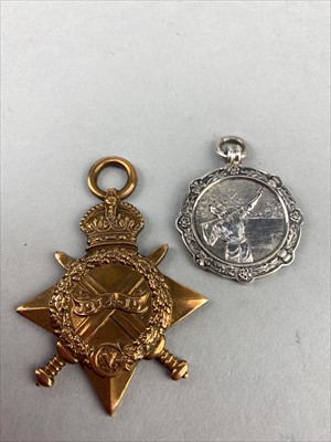 Lot 164 - A WWI 1914-15 STAR AND A SILVER TENNIS MEDAL