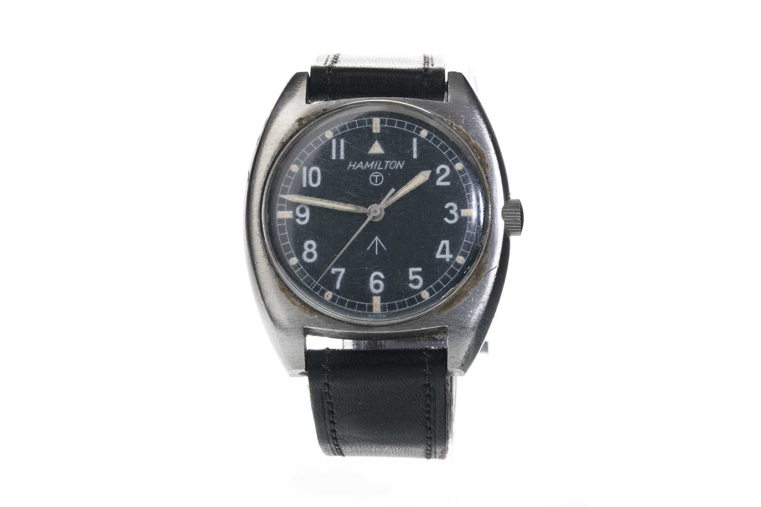 Lot 701 - A GENTLEMAN'S HAMILTON MILITARY ISSUE STAINLESS STEEL MANUAL WIND WRIST WATCH