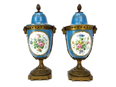 Lot 1140 - A PAIR OF VICTORIAN GARNITURE VASES