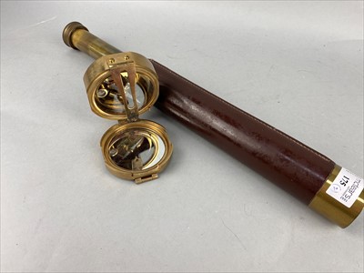 Lot 175 - A REPRODUCTION TELESCOPE AND A REPRODUCTION PRISMATIC COMPASS