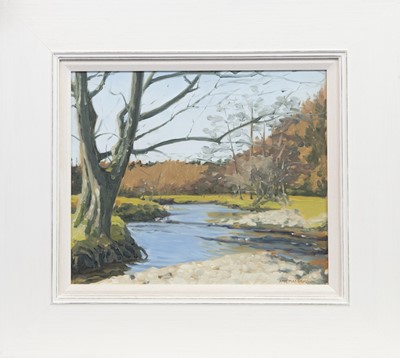 Lot 55 - SUNNY MORNING BY THE COULTER WATER, AN OIL BY AMY MARSHALL