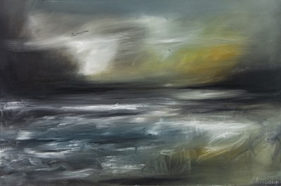 Lot 787 - DRAMATIC LANDSCAPE, GALLOWAY, AN OIL BY KERRIE MCGIBBON
