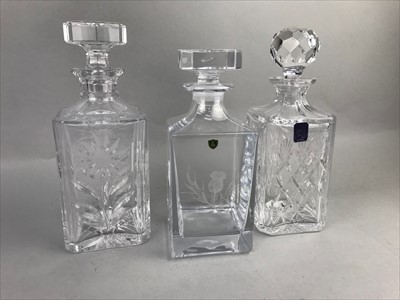 Lot 233 - A LOT OF GLASS DECANTERS AND OTHER VARIOUS GLASSWARE