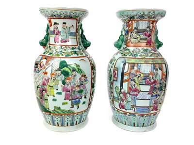 Lot 784 - A PAIR OF CHINESE FAMILLE ROSE VASES