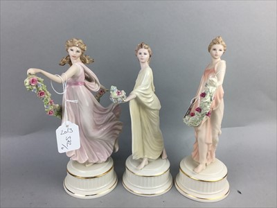 Lot 372 - A WEDGWOOD FIGURE OF 'THE DANCING HOURS' AND FIVE OTHER FIGURES