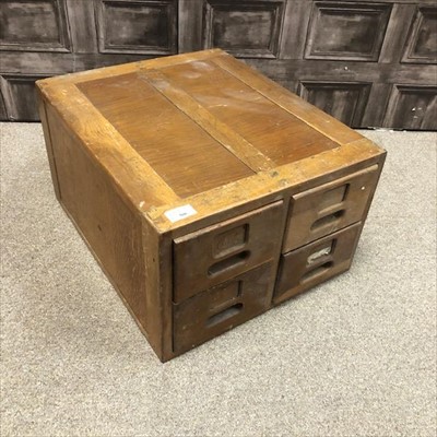 Lot 366 - A PINE FOUR DRAWER COLLECTORS CHEST