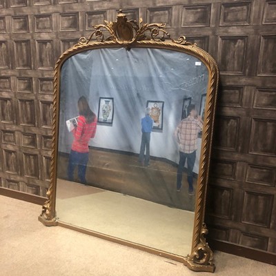 Lot 1636 - A VICTORIAN OVERMANTEL WALL MIRROR
