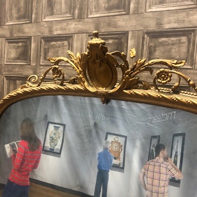 Lot 1636 - A VICTORIAN OVERMANTEL WALL MIRROR