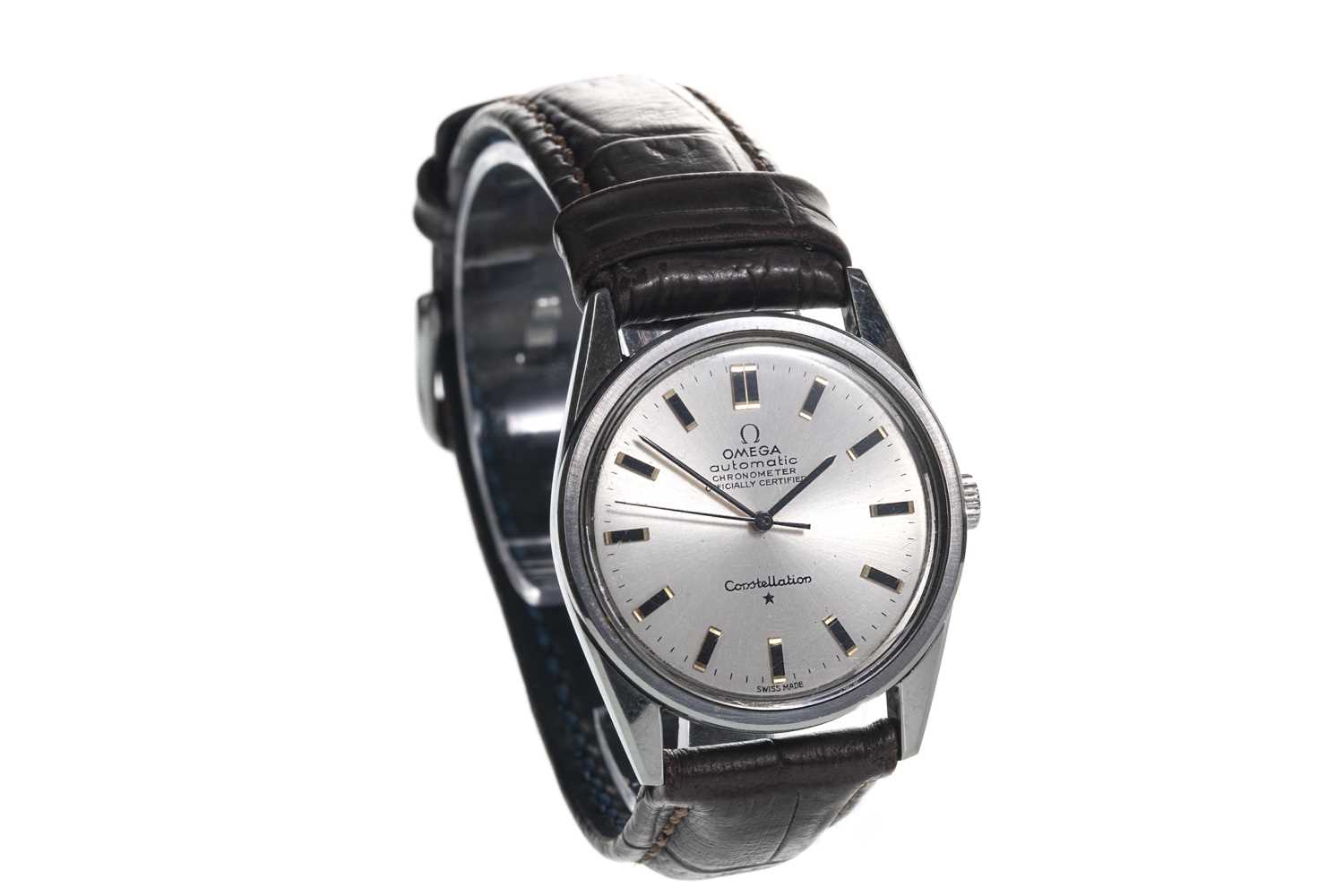 Lot 708 - A GENTLEMAN'S OMEGA CONSTELLATION STAINLESS STEEL AUTOMATIC WRIST WATCH