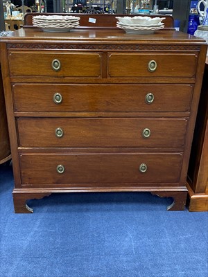 Lot 485 - A 20TH CENTURY MAHOGANY CHEST OF FIVE DRAWERS