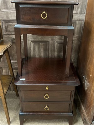 Lot 462 - A STAG BEDSIDE TABLE AND A SIMILAR STAG BEDSIDE TABLE
