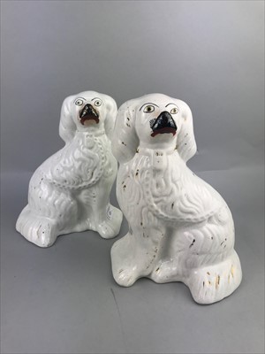 Lot 473 - A PAIR OF 20TH CENTURY WALLY DOGS AND A SMALLER PAIR