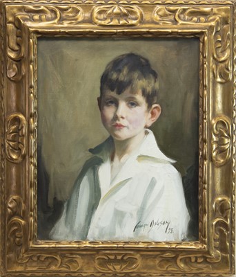 Lot 41 - PORTRAIT OF A BOY, AN OIL BY COWAN DOBSON