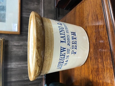 Lot 390 - A STONEWARE CROCK AND OTHER CROCKS