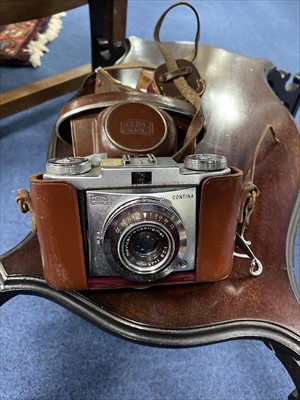 Lot 394 - A VINTAGE TOPLON CAMERA IN LEATHER CASE AND OTHER CAMERAS