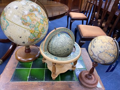 Lot 418 - THREE SMALL TABLE GLOBES