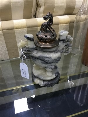 Lot 423 - A CHINESE SOAPSTONE KORO