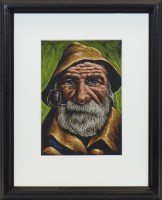 Lot 202 - * GRAHAM H D MCKEAN, FISHERMAN pastel on paper,...