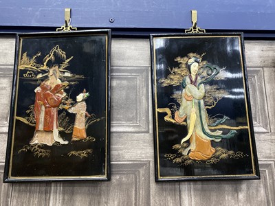 Lot 47 - A LOT OF FIVE ASIAN WALL PANELS AND TWO OTHERS