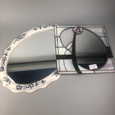 Lot 204 - A RENNIE MACKINTOSH STYLE WALL MIRROR AND ANOTHER MIRROR