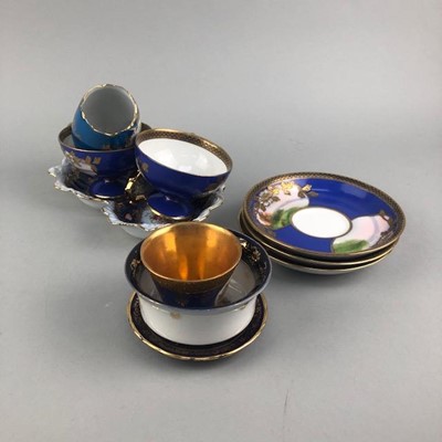 Lot 208 - A LOT OF NORITAKE BLUE AND GILT TEA WARE AND OTHER CERAMICS