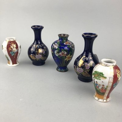 Lot 210 - A PAIR OF JAPANESE SATUSUMA VASES AND OTHER VASES