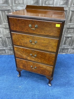 Lot 233 - A 20TH CENTURY MAHOGANY CHEST OF FOUR DRAWERS