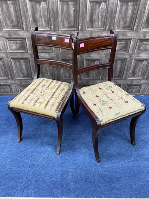 Lot 241 - A PAIR OF MAHOGANY HALL CHAIRS AND ANOTHER SEVEN VARIOUS CHAIRS