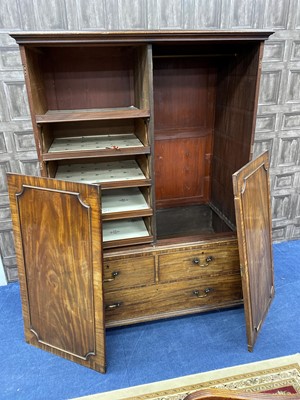 Lot 261 - A MAHOGANY TWO DOOR WARDROBE