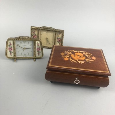Lot 59 - A BRASS AND PETIT POINT DRESSING TABLE SET AND OTHER ITEMS