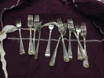Lot 481 - A PART SUITE OF GEORGE III SILVER CUTLERY