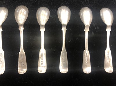 Lot 492 - A SET OF SIX SCOTTISH PROVINCIAL SILVER MUSTARD SPOONS