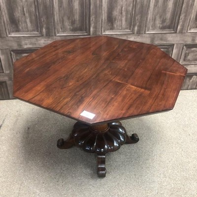 Lot 255 - A ROSEWOOD OCTAGONAL COFFEE TABLE
