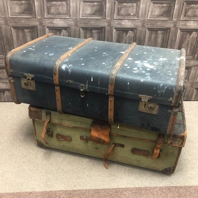 Lot 258 - A LOT OF TWO VINTAGE TRAVEL TRUNKS