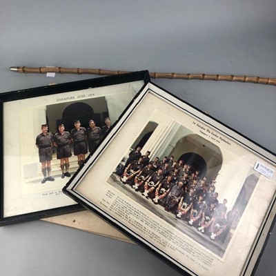 Lot 139 - A WWII SWAGGER STICK AND MILITARY PHOTOGRAPHS
