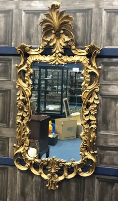 Lot 348 - A REPRODUCTION GILT WOOD WALL MIRROR