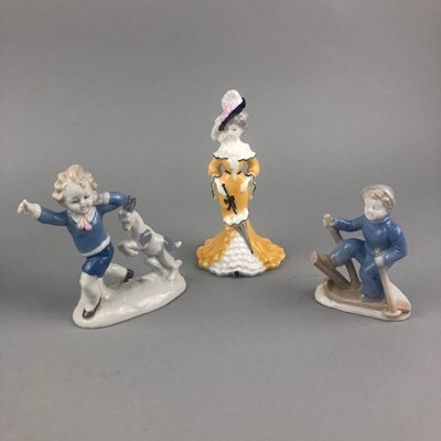 Lot 77 - A COALPORT FIGURE OF 'LADY ELIZA' AND FIVE OTHER FIGURES