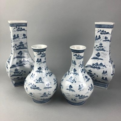 Lot 89 - A PAIR OF CHINESE HEXAGONAL LIDDED JARS AND VASES
