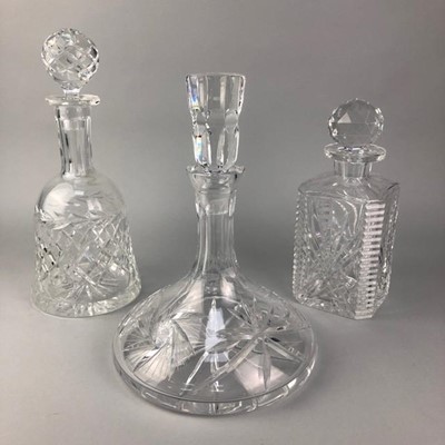 Lot 103 - A LOT OF THREE CRYSTAL DECANTERS WITH STOPPERS