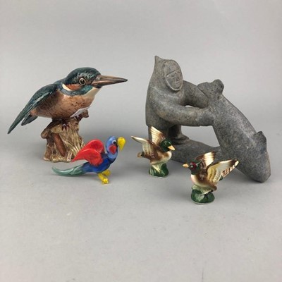 Lot 372 - A BESWICK FIGURE OF A BIRD AND OTHER FIGURES